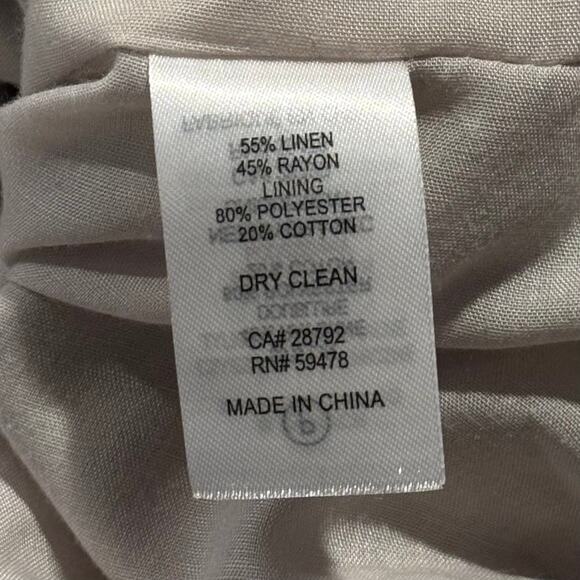 Rachel Zoe Vest Linen Minimalist Cottage Neutral Preppy Waistcoat Button Up 6 - Picture 3 of 5